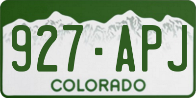 CO license plate 927APJ