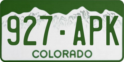 CO license plate 927APK