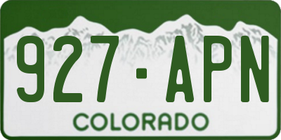 CO license plate 927APN