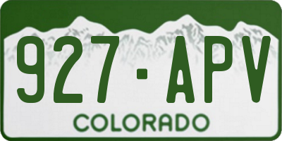 CO license plate 927APV