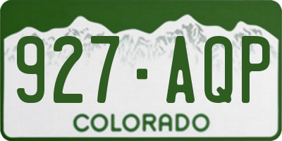 CO license plate 927AQP