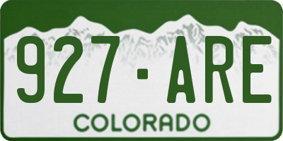 CO license plate 927ARE