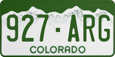 CO license plate 927ARG