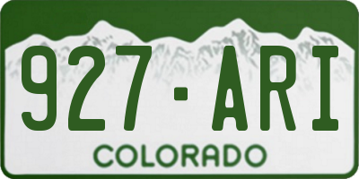 CO license plate 927ARI