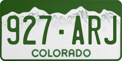 CO license plate 927ARJ
