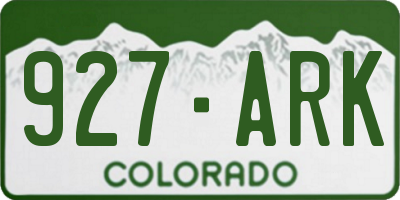 CO license plate 927ARK