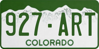 CO license plate 927ART
