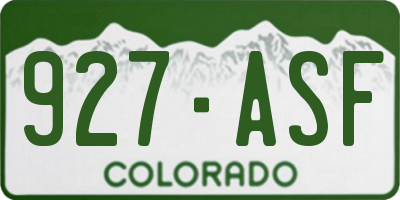 CO license plate 927ASF