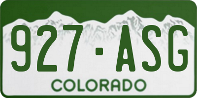 CO license plate 927ASG
