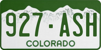 CO license plate 927ASH