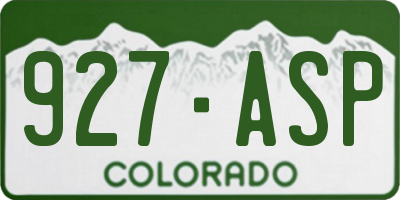 CO license plate 927ASP