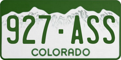 CO license plate 927ASS