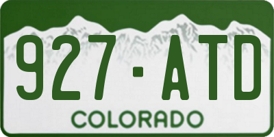 CO license plate 927ATD