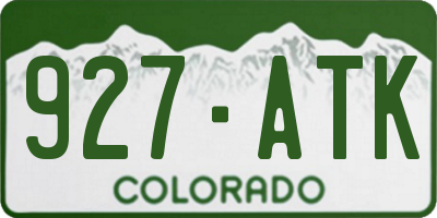 CO license plate 927ATK