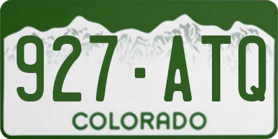 CO license plate 927ATQ