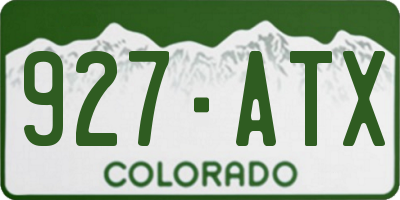CO license plate 927ATX