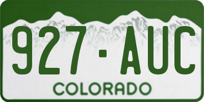 CO license plate 927AUC