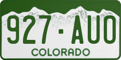 CO license plate 927AUO