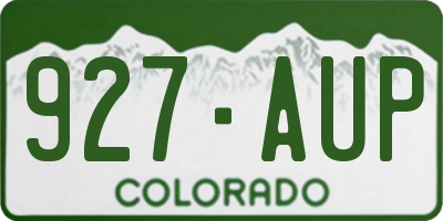 CO license plate 927AUP