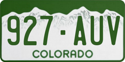 CO license plate 927AUV