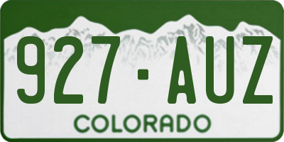 CO license plate 927AUZ