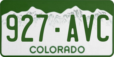 CO license plate 927AVC