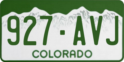 CO license plate 927AVJ