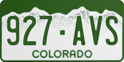 CO license plate 927AVS