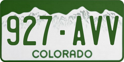 CO license plate 927AVV