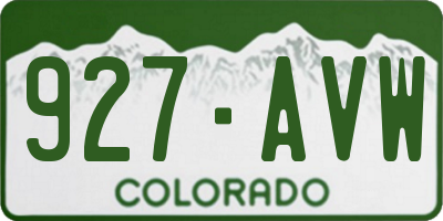 CO license plate 927AVW