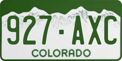 CO license plate 927AXC