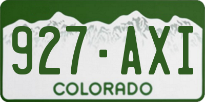 CO license plate 927AXI