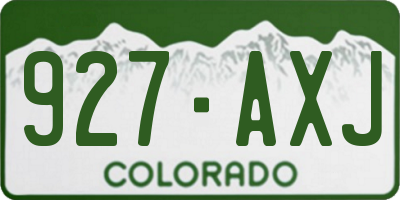 CO license plate 927AXJ