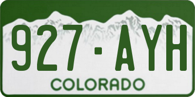 CO license plate 927AYH