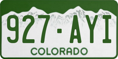 CO license plate 927AYI