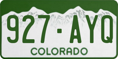 CO license plate 927AYQ