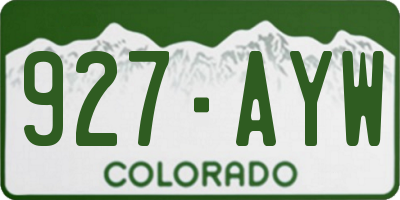 CO license plate 927AYW