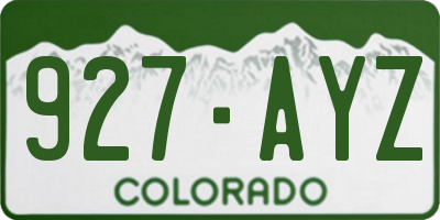 CO license plate 927AYZ