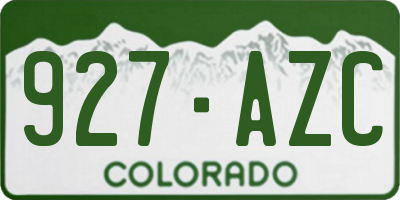 CO license plate 927AZC