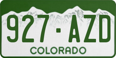 CO license plate 927AZD