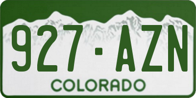 CO license plate 927AZN