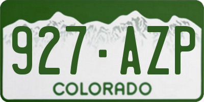CO license plate 927AZP