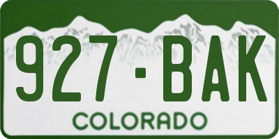 CO license plate 927BAK