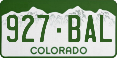 CO license plate 927BAL