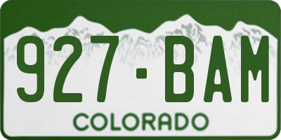 CO license plate 927BAM