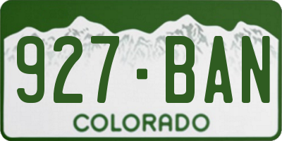 CO license plate 927BAN