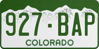 CO license plate 927BAP