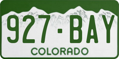 CO license plate 927BAY