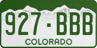 CO license plate 927BBB