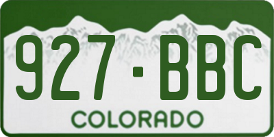 CO license plate 927BBC